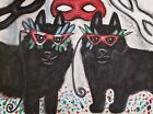 SCHIPPERKE at Mardi Gras Dog Collectible 8 x 10 Signed Pop Folk Art Print KSams