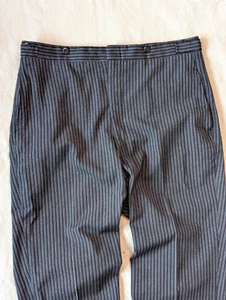 Pantalone uniforme formale vintage anni 60 uomo classico grigio a righe scovil zip taglia 35 - Foto 1 di 11