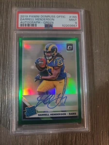 2019 Donruss Optic Darrell Henderson Rated Rookie Green Auto 4/5! PSA 9! - Bild 1 von 3