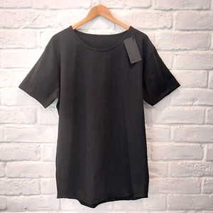 T-shirt Alphalete uomo XXL nera manica corta slim vestibilità atletica elasticizzata palestra - Foto 1 di 11