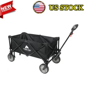 Multi-Purpose Big Bucket Cart Black Wagon Beach Camping Collapsible Utility Cart - Picture 1 of 15