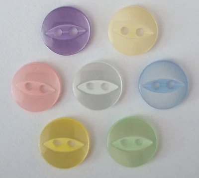HolmeCraft™ Pack of 20 fisheye Baby Buttons 11mm PYO colour assorted  - Image 1 of 4