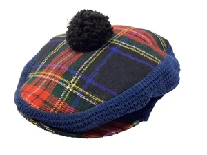 “The Glenway”Cap 100% Wool Blue/Red Plaid Vintage Golf Cap Scotland - Picture 1 of 7