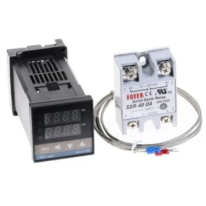 Controlador de temperatura digital PID 100-240VAC + 40A SSR + K sensor de termopar - Imagen 1 de 4