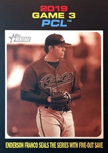 2020 TOPPS HERITAGE MINORS (#196) - PLAYOFF HIGHLIGHTS - ENDERSON FRANCO