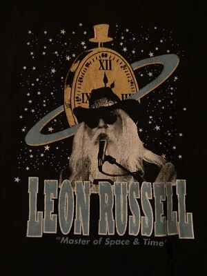 LEON RUSSELL MASTER OF SPACE & TIME T-SHIRT~BLACK~LARGE~GILDEN~BOOGIE ROCKER - Image 1 of 4