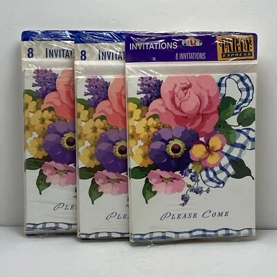 De Colección Sello Fiesta Invitaciones Patrón Floral Años 90 Fiesta Express Nuevo de Lote Antiguo Foto 1 de 4