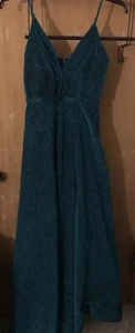 Fashion Nova Emerald Green Shimmering Cocktail Evening Gown Dress Size S - Picture 1 of 4
