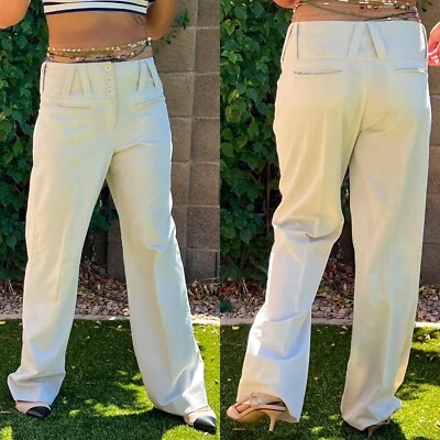 WOMENS SIZE 8 LEVINE STRETCH Cream DRESS PANTS - Image 1 of 4
