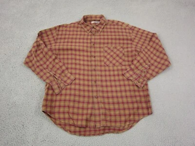 Vintage Bugle Boy Flannel Shirt Adult Extra Large XL Red Yellow Plaid Mens 90s - Image 1 of 4