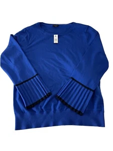 Talbots Damengröße XL neu mit Etikett Pullover Strickpullover blau neu plissierte Ärmel 79 $ - Bild 1 von 10