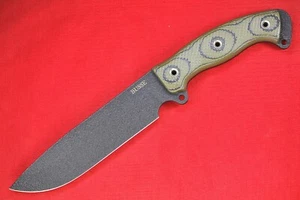 Busse 2nd Gen Steel Heart Ergo .255" Black Crinkle INFI Blade, Yellow/Black G10  - Picture 1 of 13
