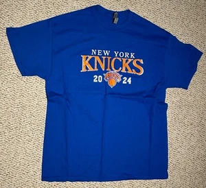 2024 New York Knicks Blue SGA T-Shirt - Size: Men's XL - Picture 1 of 4