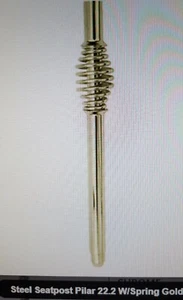 BICYCLE SEAT POST 22.2 MM WITH SPRING GOLD ,BEACH CRUISER, LOWRIDER BICYCLES - Picture 1 of 3