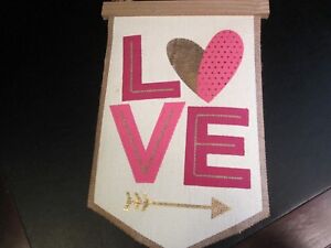 Valentine "LOVE" Metallic Lettered Banner, NWT