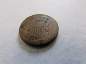 No Date Two Cents Copper Coin Philadelphia Mint 2 Cent Piece Odd Denomination 2c - Picture 1 of 4