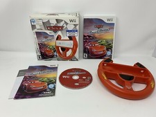 PIXAR CARS RACE-O-RAMA Big Box W/ Wheel - Nintendo Wii 100% Complete in box RARE