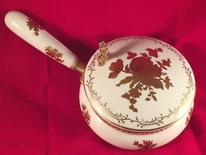 Schöne dekorative orientalische Schale mit Deckel Blumenmuster und Goldrand - Bild 1 von 7