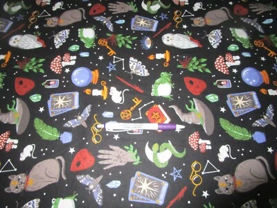 HALLOWEEN - FRANELA MÁGICA BRUJAS - 1 YARDA, 35 PULGADAS DE LARGO - 43" DE ANCHO 100% ALGODÓN Foto 1 de 2