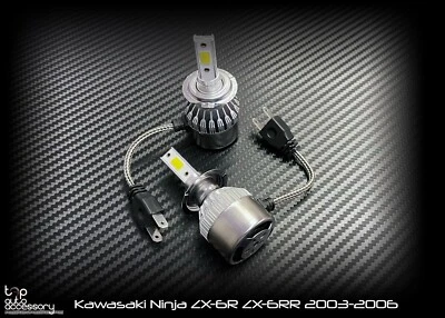 LED Kit H7 Headlight Lights Bulbs HID for Kawasaki Ninja ZX-6R ZX-6RR 2003-2006 - Image 1 of 3