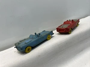 Vintage 1950s 2 Auburn Rubber Cadillac Convertibles No. 504 Blue & Red VG - Picture 1 of 15