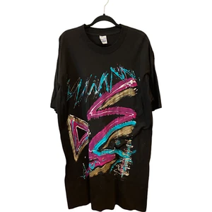 Vintage Long T Shirt Nachthemd Frühling Ford bemalt abstrakte Kunst 90er Nachtwäsche - Bild 1 von 6