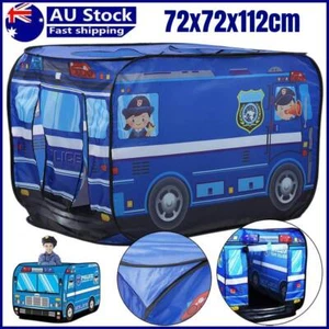 Policeman Bus Children Tent Foldable Fire Fighting Truck Tent Play Game House AU - Picture 1 of 12