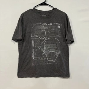 Star Wars Kylo Ren T-Shirt Uomo XL Grigio Grafica Blueprint Casco Disney Tee - Foto 1 di 5