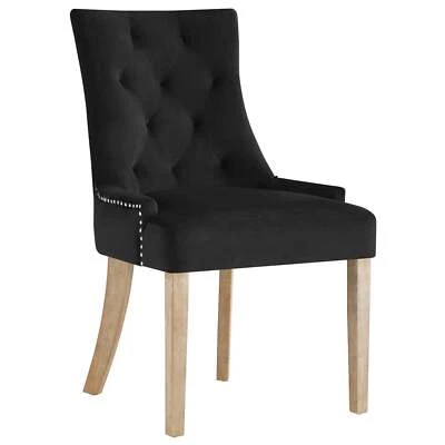 Modway Pose Tufted Performance Velvet Upholstered Dining Chair in Black - Image 1 of 4