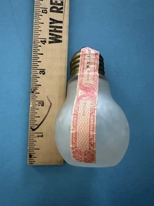 Miniature Vintage Frosted Light bulb Liquor Bottle NY Tax stamp SCARCE - Picture 1 of 8