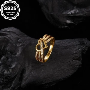 Damen Liebe Herz Ring Zirkonia 925 Sterlingsilber Schmuck US 6/7/8/9 - Bild 1 von 3
