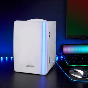 Goodmans LED Light Gaming Fridge 6L Removable Shelf Christmas Gift - White - Picture 1 of 4