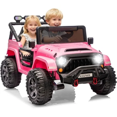Coche de juguete 24V 2 plazas para niños 4x4 paseo en camión con control parental rosa Foto 1 de 4