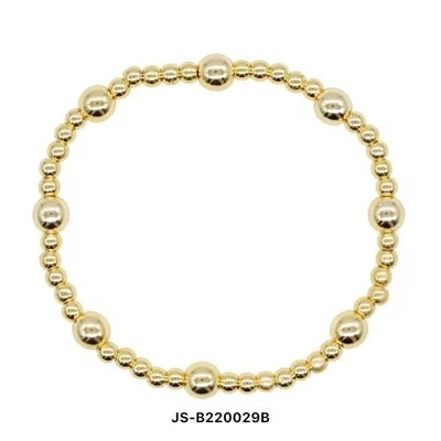 Tres Brazaletes Panalizados Oro 18k Acero Inoxidable Para Mujer. DOS ORO UNO PLATA Foto 1 de 4