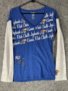 Women’s KU Jayhawks NCAA Shirt Knights Apparel Pro Edge Size Small Blue Football - Picture 1 of 6