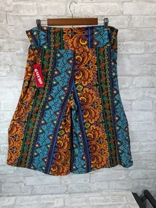 Hot Kiss Women's XL Gaucho Palazzo Knee Length Pants Wide Leg Boho Tribal - Picture 1 of 10