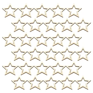 100 piezas astillas de madera hágalo usted mismo accesorios adornos para manualidades rebanadas de estrellas - Imagen 1 de 12