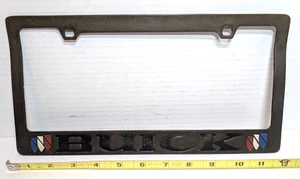 VINTAGE RARE BUICK SOLID BRASS LICENSE PLATE FRAME - Picture 1 of 5