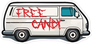 Free Candy Van Cargo Passenger Parody Funny Hard Hat Vinyl Bumper Sticker Decal - Imagen 1 de 1