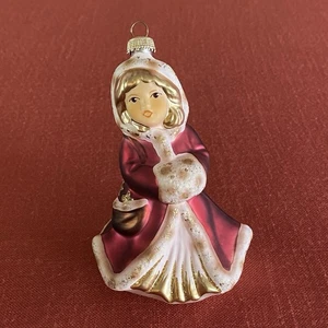 Goebel Engel mit Muff rot & gold Glas Weihnachtsschmuck OVP #6951 - Bild 1 von 11