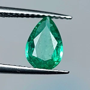 0,86 CT - Gemma a forma di pera verde brillantezza perfetta smeraldo naturale dello Zambia - 9636 - Foto 1 di 3