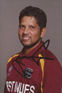 WEST INDIES CRICKET: RAMNARESH SARWAN SIGNED 6x4 PORTRAIT PHOTO+COA - Picture 1 of 1