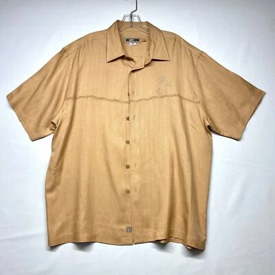 Quiksilver Hawaiian Shirt Brown Men's XL Short Sleeve Comfort Fit Button Up - Image 1 of 4