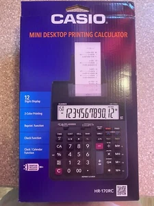 Casio HR-170RC Desktop Printing Calculator, 12 Digits, - Picture 1 of 2