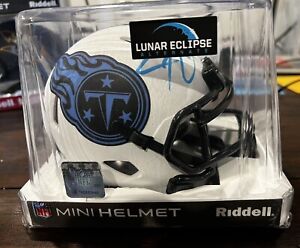 🔥Eddie George Titans Autographed Mini Helmet Lunar Eclipse Rare Beckett COA 🔥