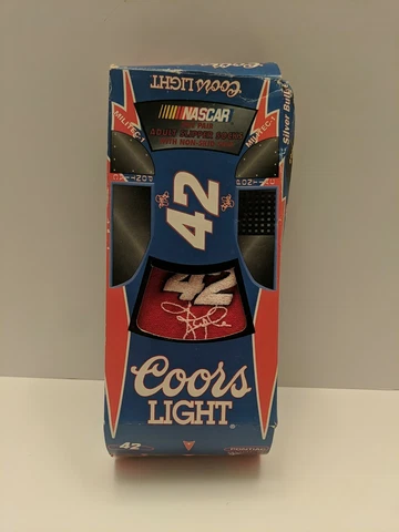 Nascar Coors Light Kyle Petty #42 Adult Slipper Socks With Non-Skid Sole in Box Cover
