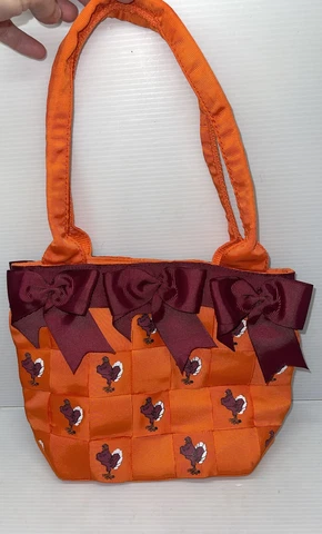 VIRGINIA VA TECH HOKIES woven with bows PURSE HANDBAG  BAG  BY TESSUTA Cover