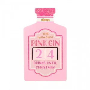 Sass & Belle Pink Gin Christmas Countdown Block - Novelty Gin Decoration