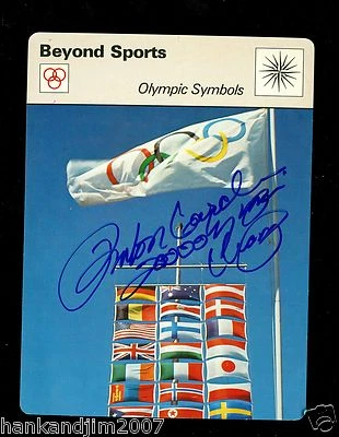 鲁隆·加德纳 2000 年美国奥运会金牌得主亲笔签名 1977 年 Sportscaster 卡 — 第 1/2 张图片