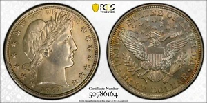 1892 Barber Liberty Head 50C Half Dollar - PCGS Genuine UNC Detail - Cleaned - Picture 1 of 5